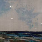 Kunstwerk, zijde collage, Maya Wildevuur, Noordzee